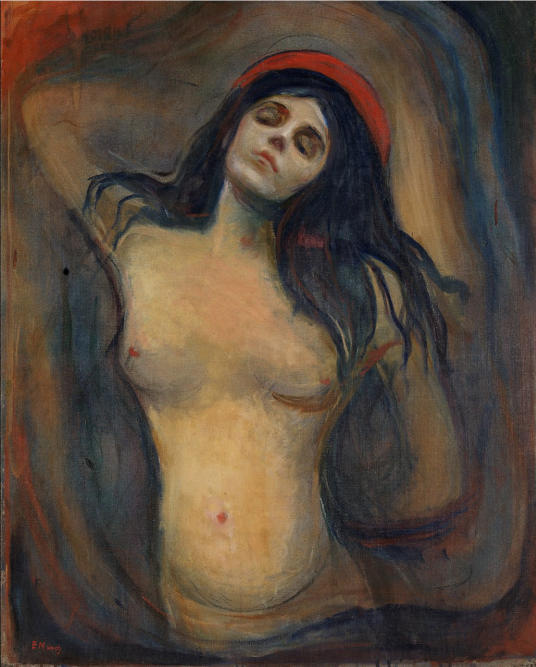 Dans cette œuvre, Munch présente une vision profondément personnelle et émotionnelle de la Vierge Marie, reflétant les angoisses et les espoirs de l'humanité.